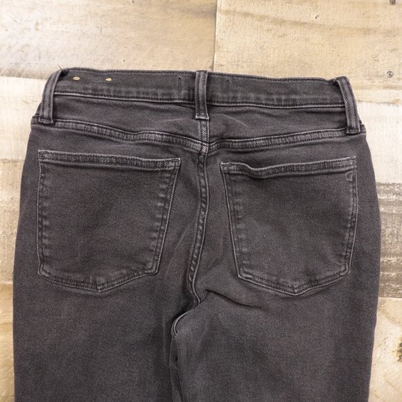 Madewell Mid-Rise Kick Out Jeans Women’s 27 Black Washed Stretch Denim 27” - Picture 10 of 12